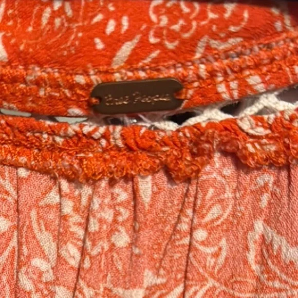 Free People Bohemian Orange Floral Top - Picture 8 of 8